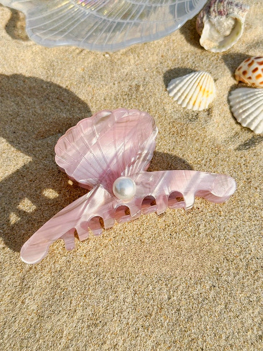 Mermaid pearl seashell shape Claw hair clip