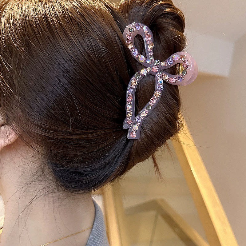 Korean Designer items: Bow shape rhinestone Claw hair clip