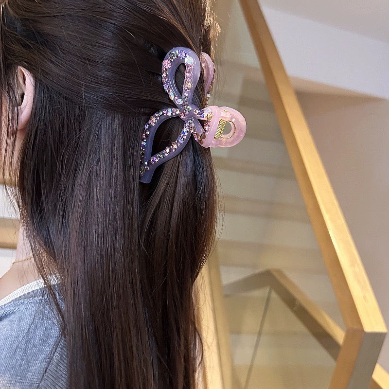 Korean Designer items: Bow shape rhinestone Claw hair clip