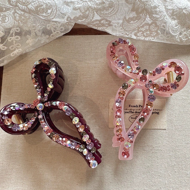 Korean Designer items: Bow shape rhinestone Claw hair clip